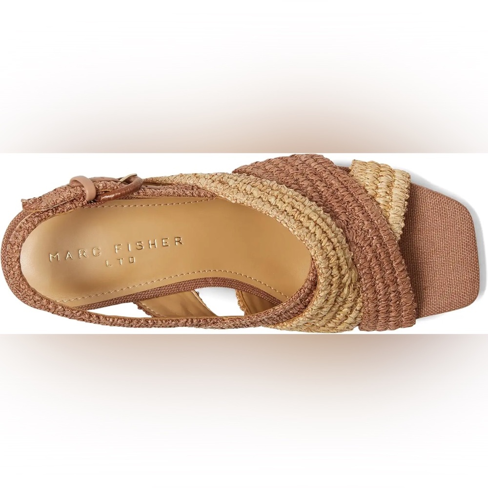 *NEW* MARC FISHER CADDY STRAP SANDAL TAN NATURAL SIZE 8.5 - Picture 2 of 9